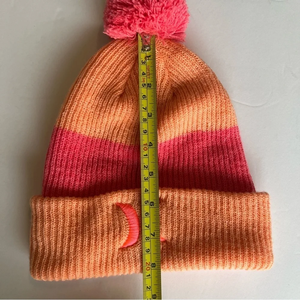 Youth Coral and Pink Striped Hurley Beanie OS